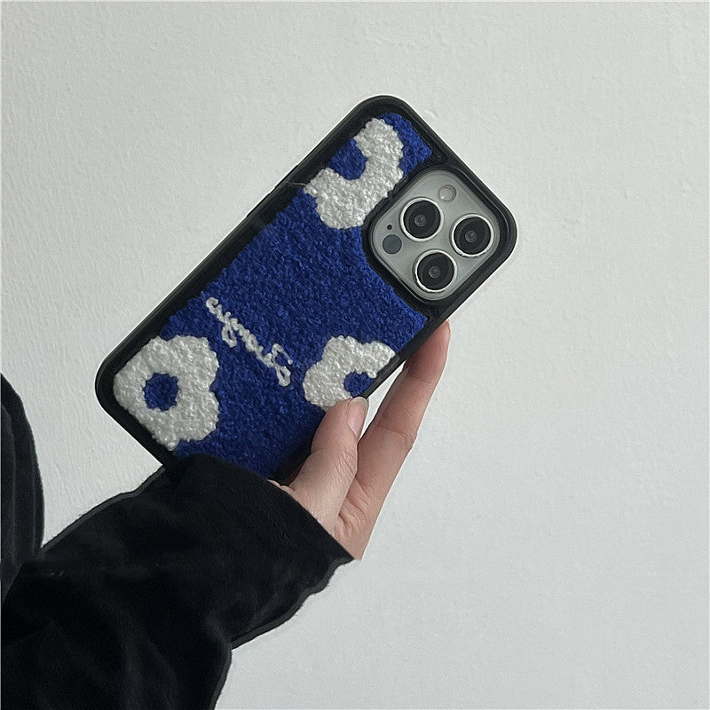 Blue Flower Plush Phone Case