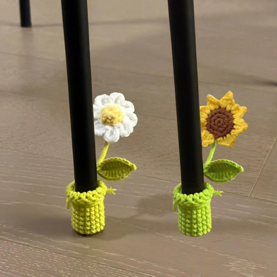 Crochet Flower Chair Leg Cover