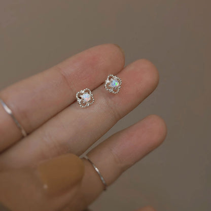 Dainty Lace Opal Earring Studs