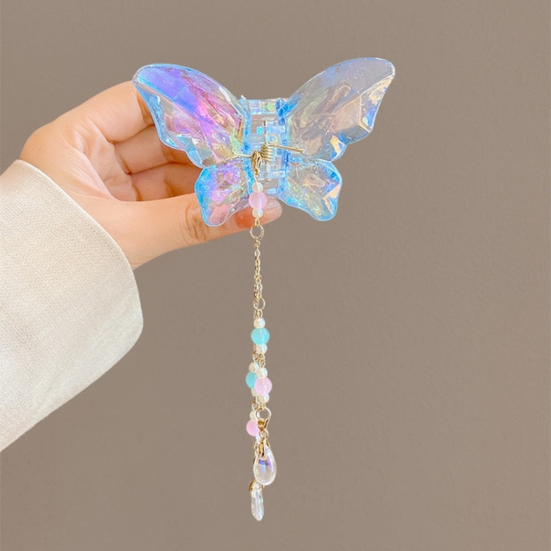 Crystal Butterfly Claw Clip