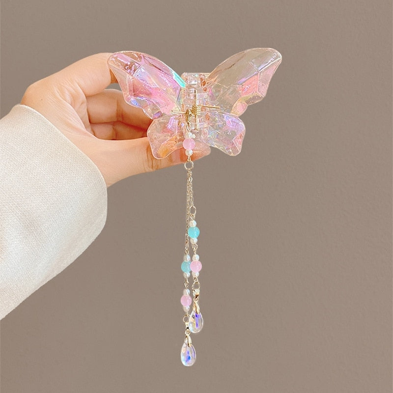 Crystal Butterfly Claw Clip