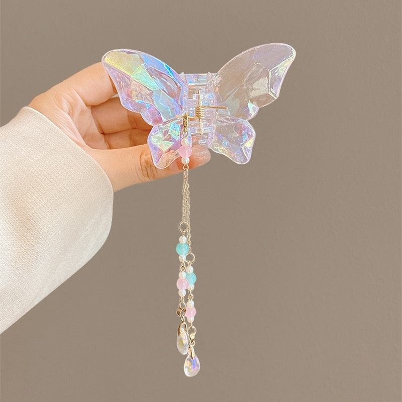 Crystal Butterfly Claw Clip