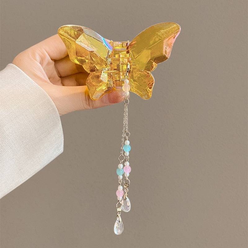 Crystal Butterfly Claw Clip