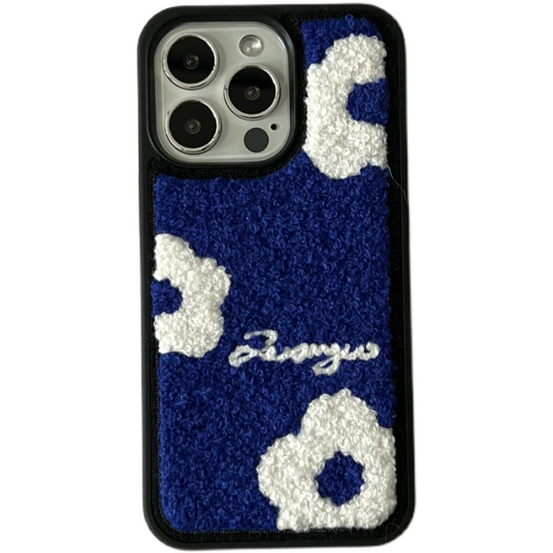 Blue Flower Plush Phone Case