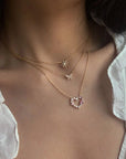 Rhinestones Heart Necklace