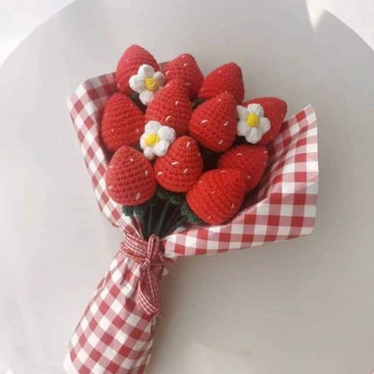 Hand Woven Strawberry Flowers