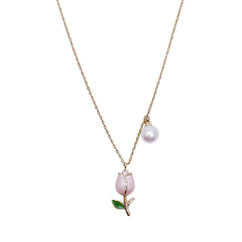 French Pearl and Tulip Necklace