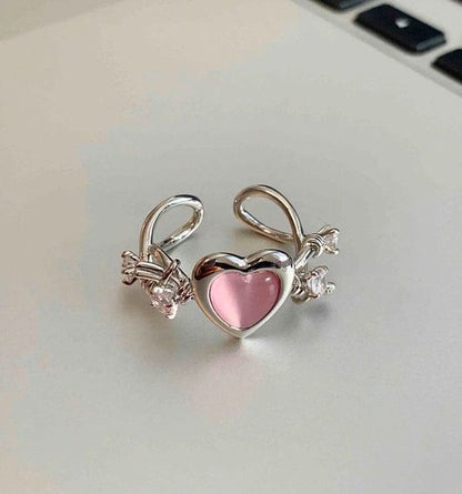 Mini Pink Hearts Ring