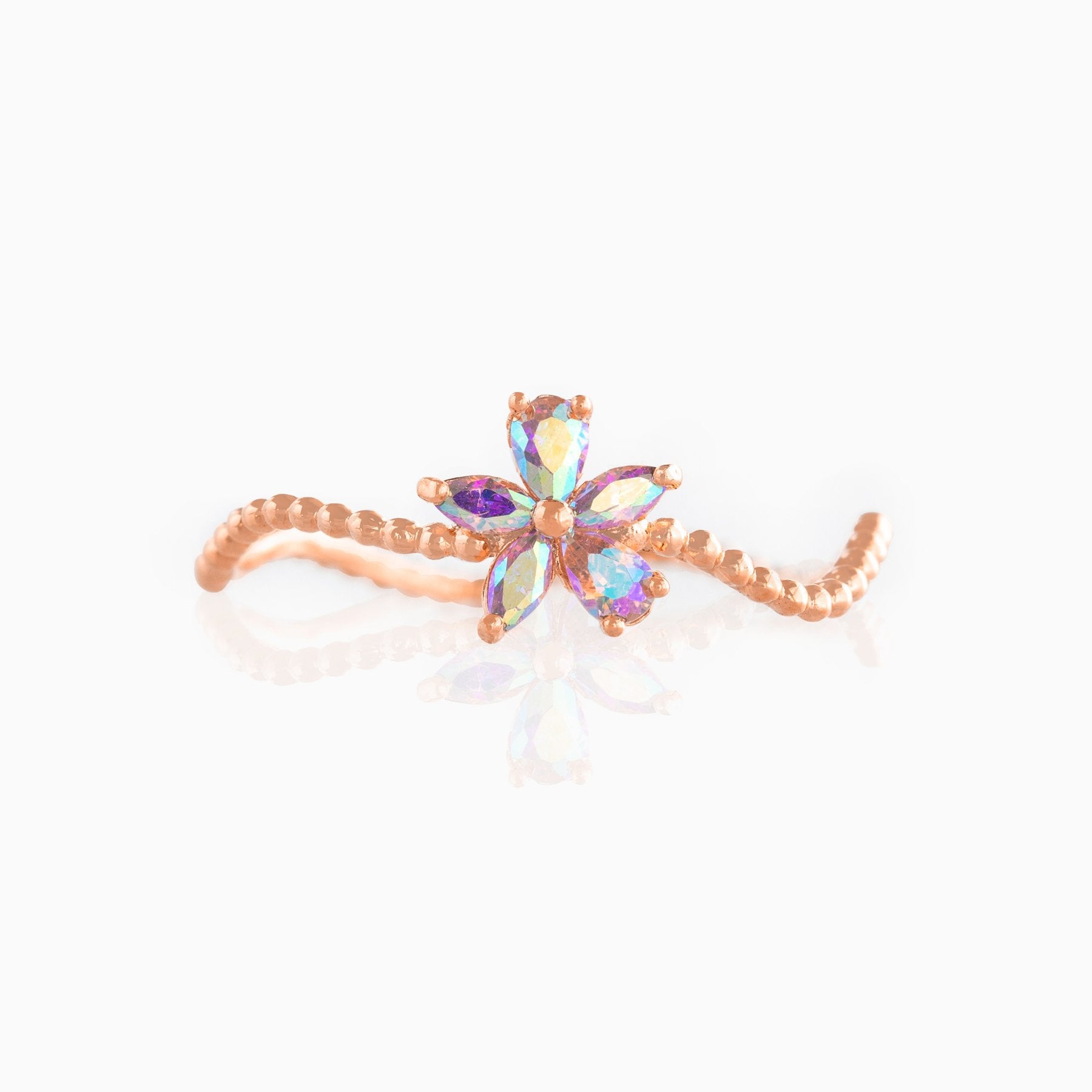 Gradient Flower Wave Ring