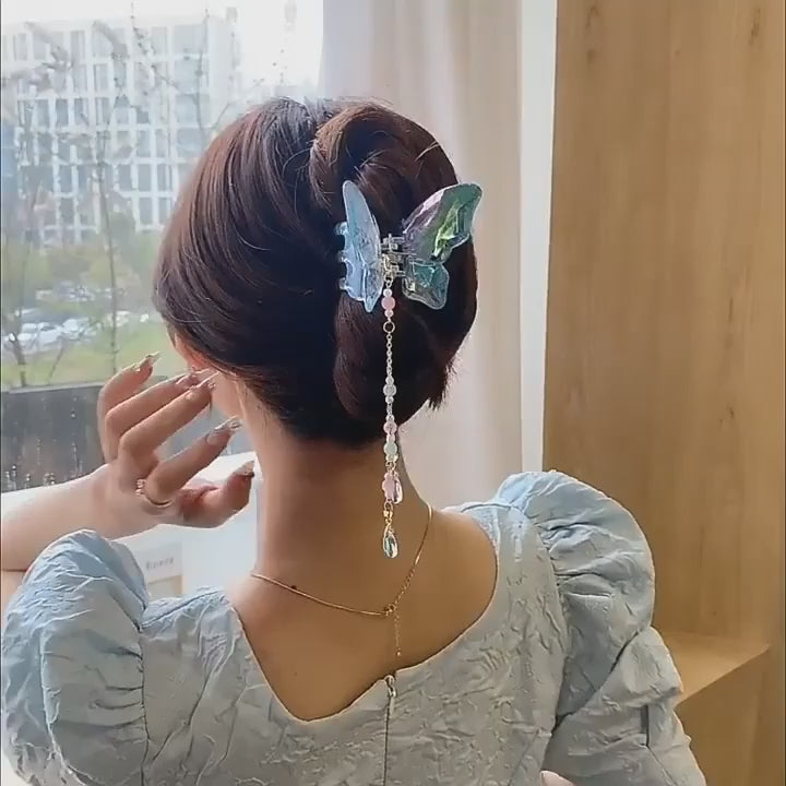 Crystal Butterfly Claw Clip