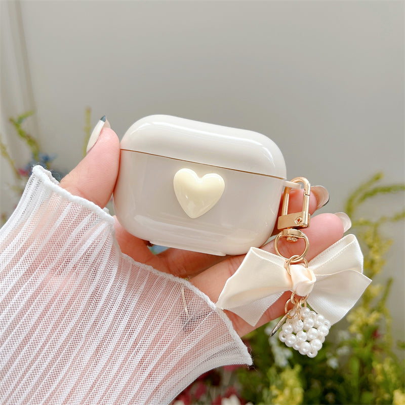 Heart and Bow Chain AirPods Case