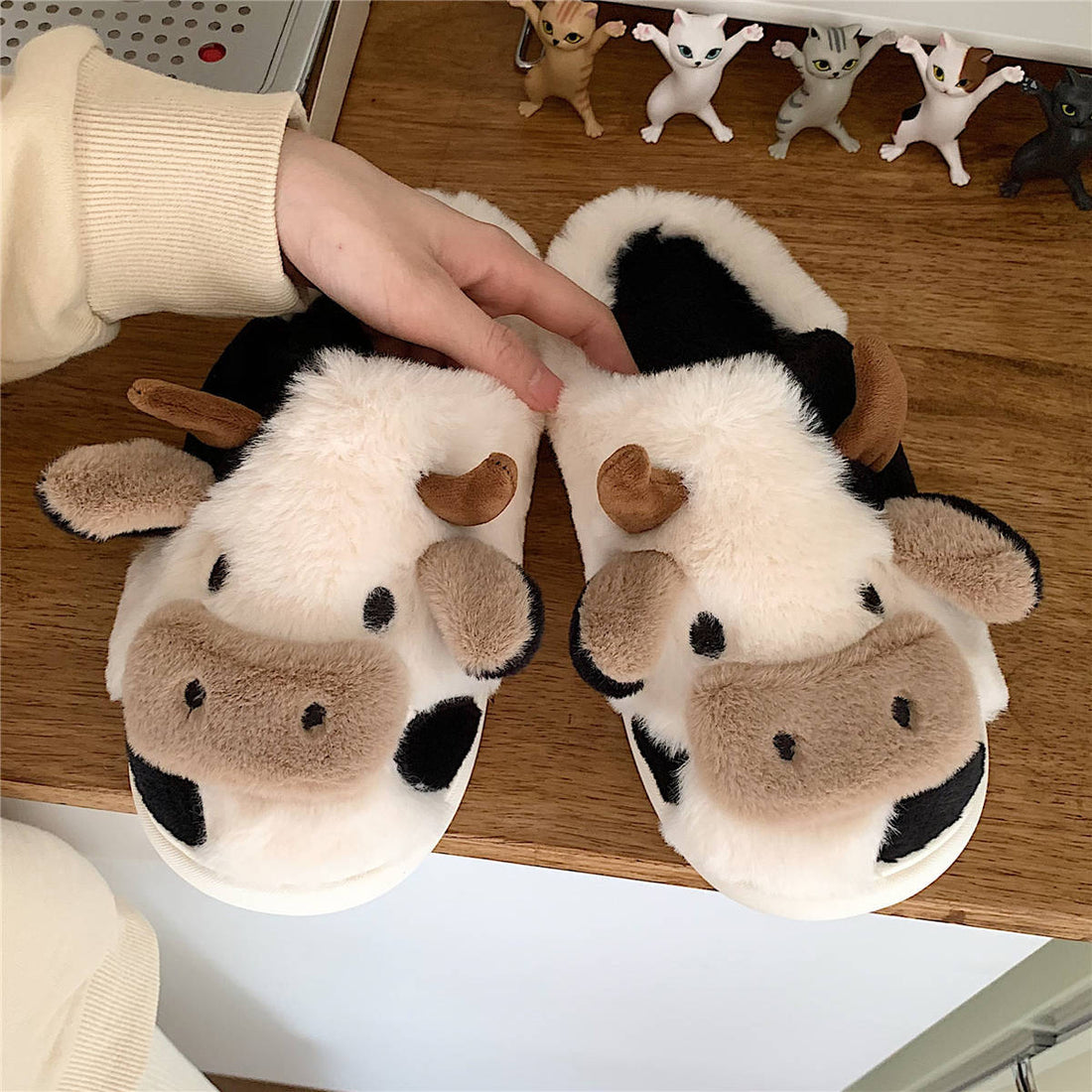 Fluffy Cow Slippers