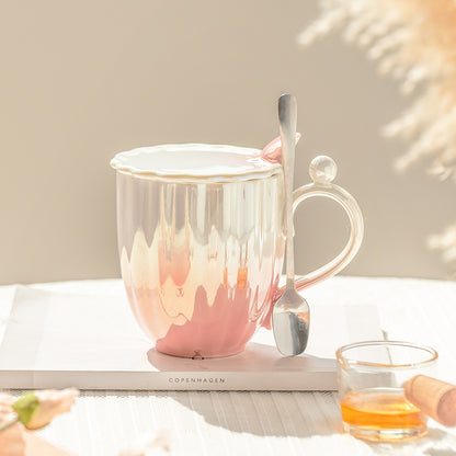 Pearl Ceramic Mug With Lid