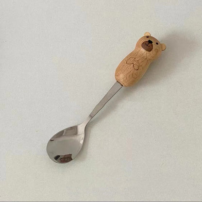 Cat/Bear Wooden Spoon Fork