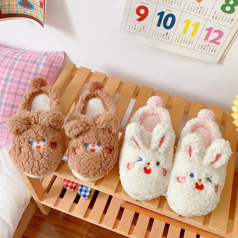 Bunny &amp; Bear Ears Slippers