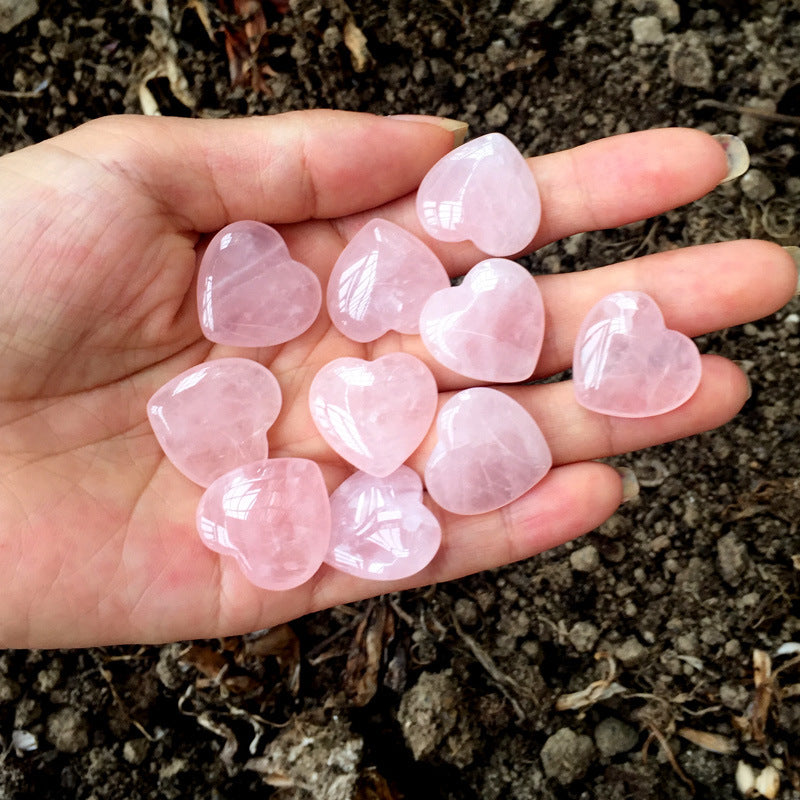 Heart Shaped Rose Quartz Crystals