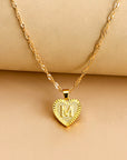 Vintage Initial Heart Necklace