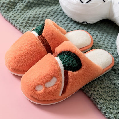 Couple Fruit Plush Slippers