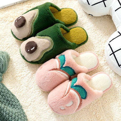 Couple Fruit Plush Slippers