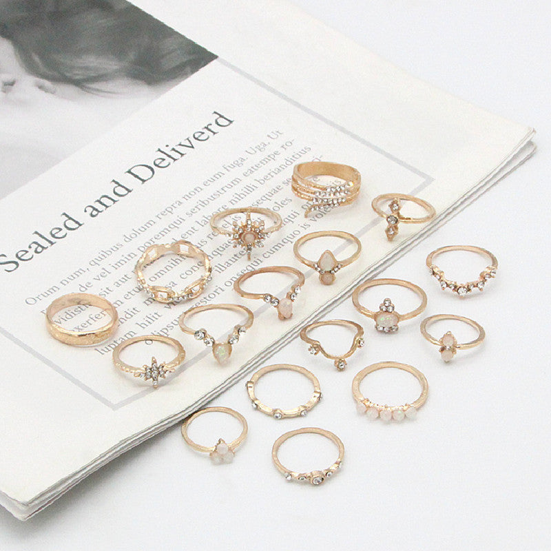 17Pcs Diamond Ring Set