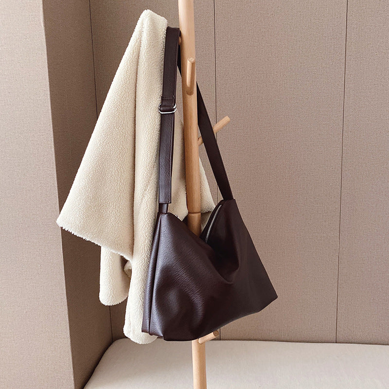 Minimal Leather Shoulder Bag