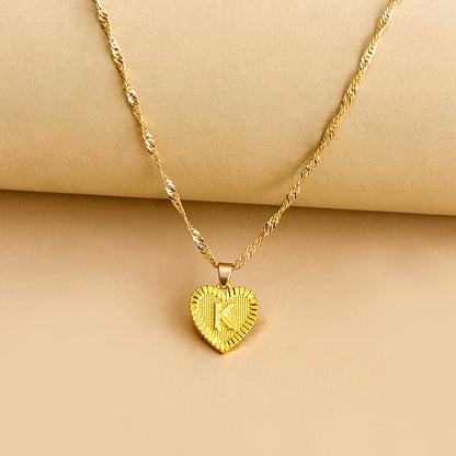 Vintage Initial Heart Necklace