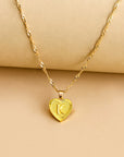 Vintage Initial Heart Necklace