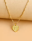 Vintage Initial Heart Necklace