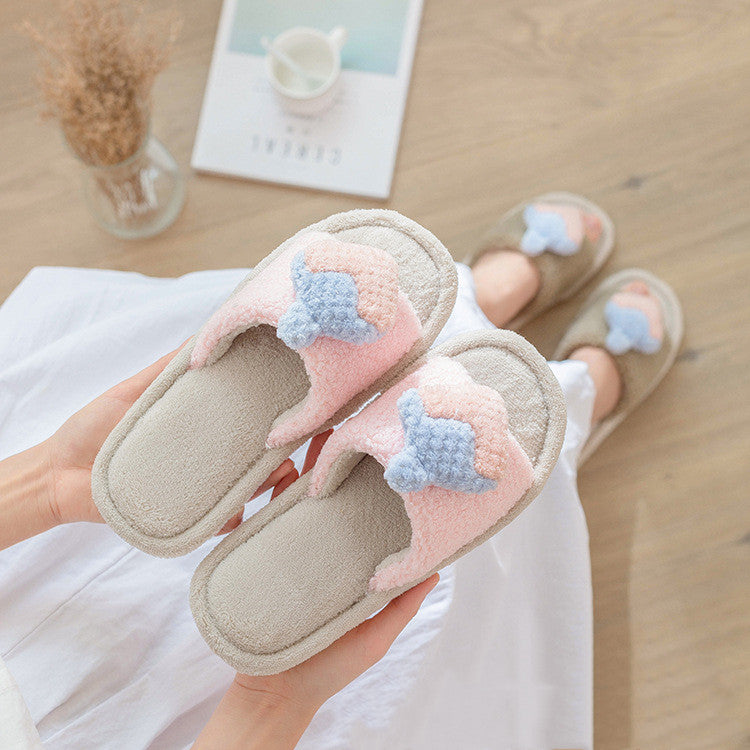 Velvet Strawberry Slippers