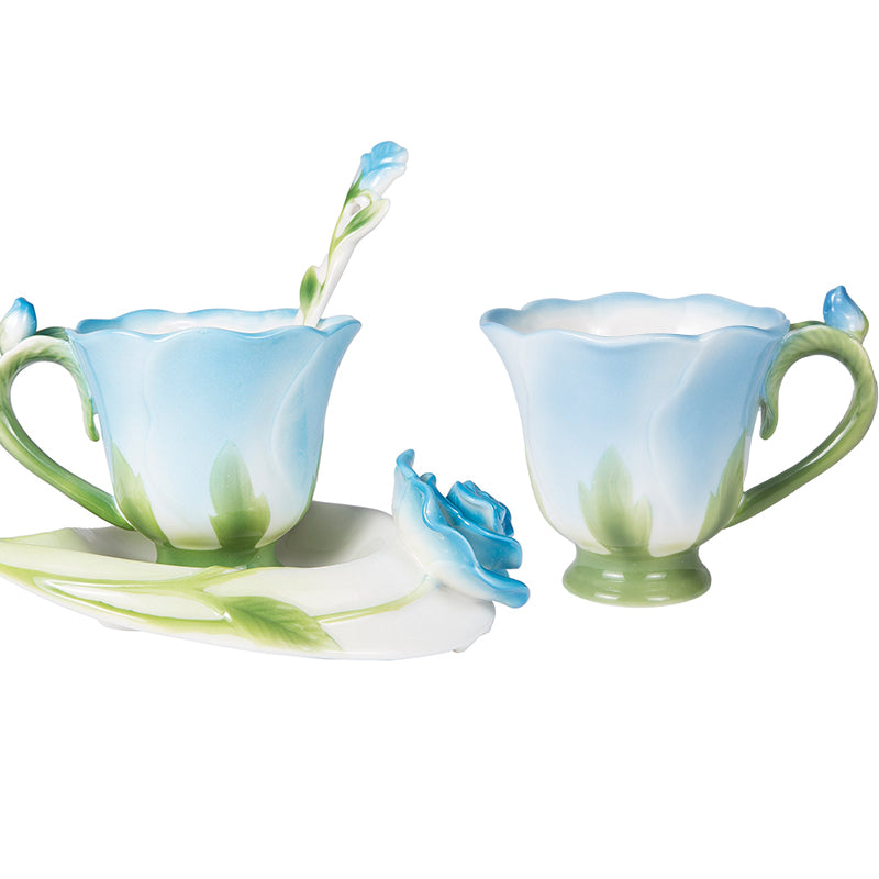 Flower Enamel Ceramic Mug