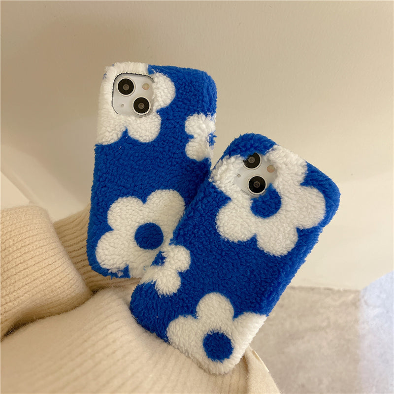 Plush Blue Flower Phone Case