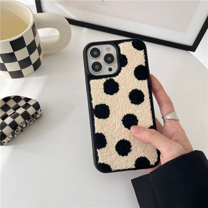 Polka Dot Plush Phone Case