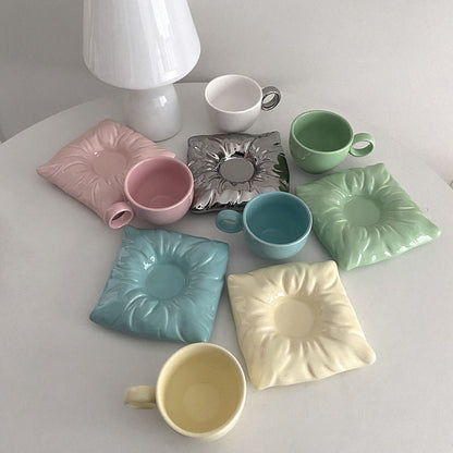 Ceramic Pillow Cup &amp; Saucer Set