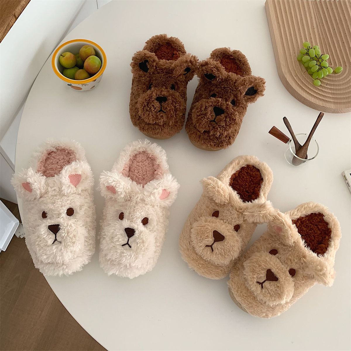 Plush Dog Ears Slippers