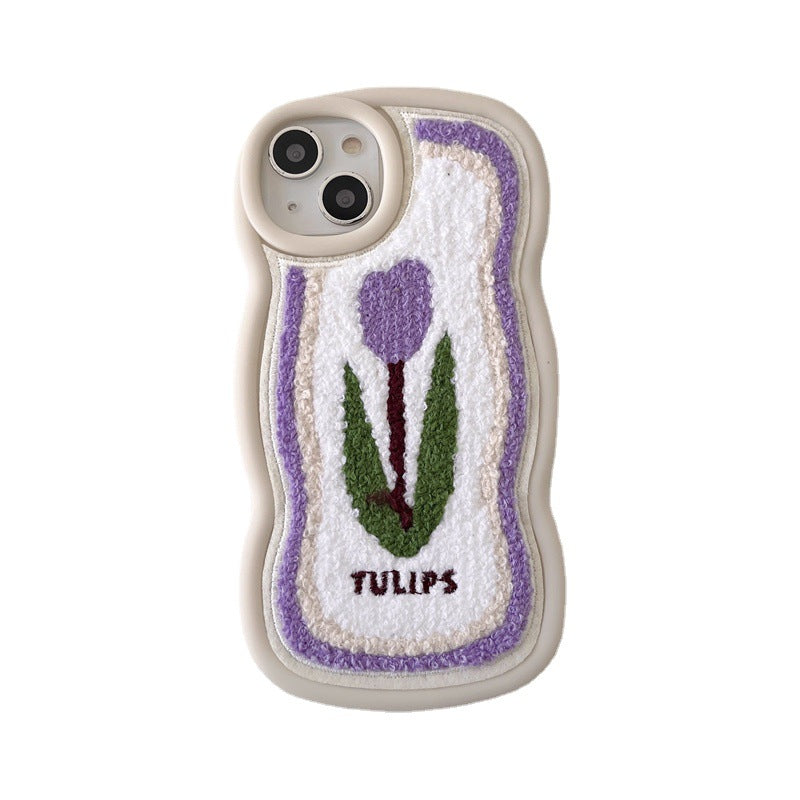 Small Tulip Embroidered Phone Case