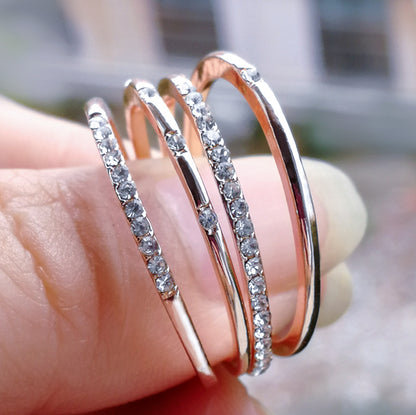 4Pcs Rhinestones Rings Set