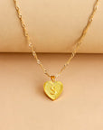 Vintage Initial Heart Necklace