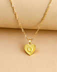 Vintage Initial Heart Necklace