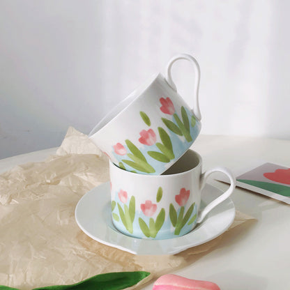 Tulip Coffee Cup And Saucer