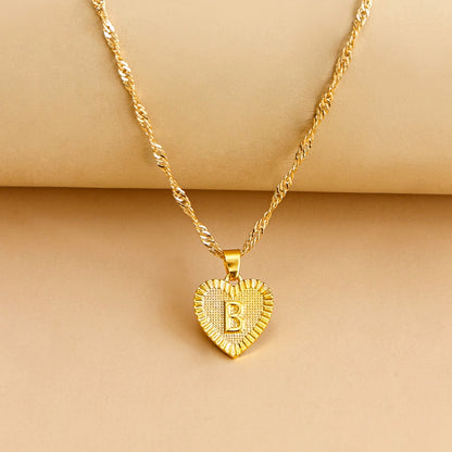 Vintage Initial Heart Necklace