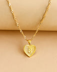 Vintage Initial Heart Necklace