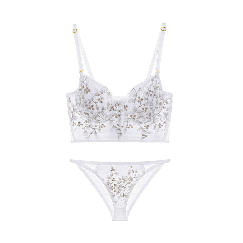 Garden Branch Embroidered Lingerie Set