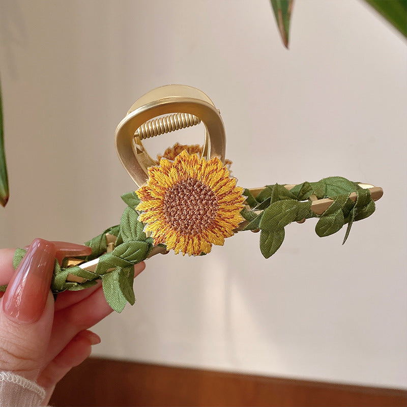 Sunflower Hair Claw Clip