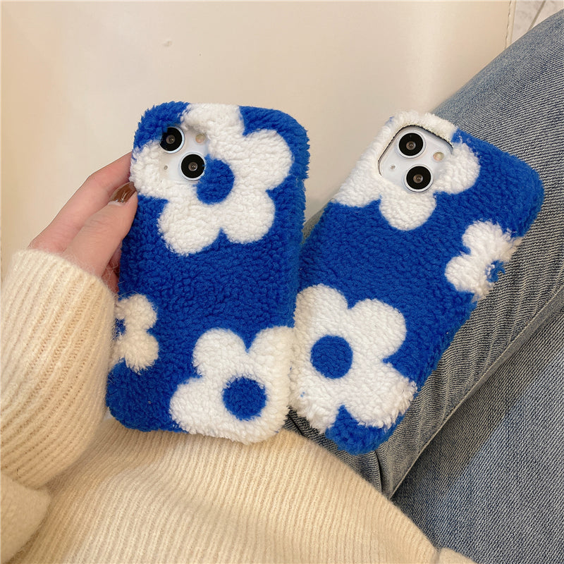 Plush Blue Flower Phone Case