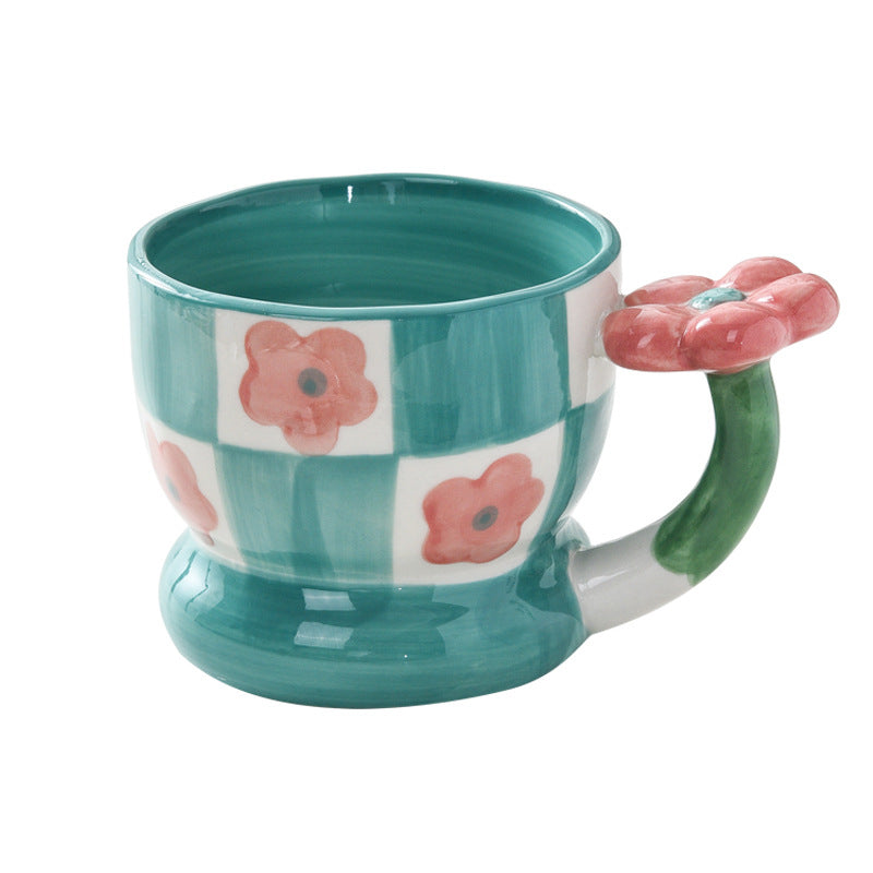 Hand Painted Floral Ceramic Mug