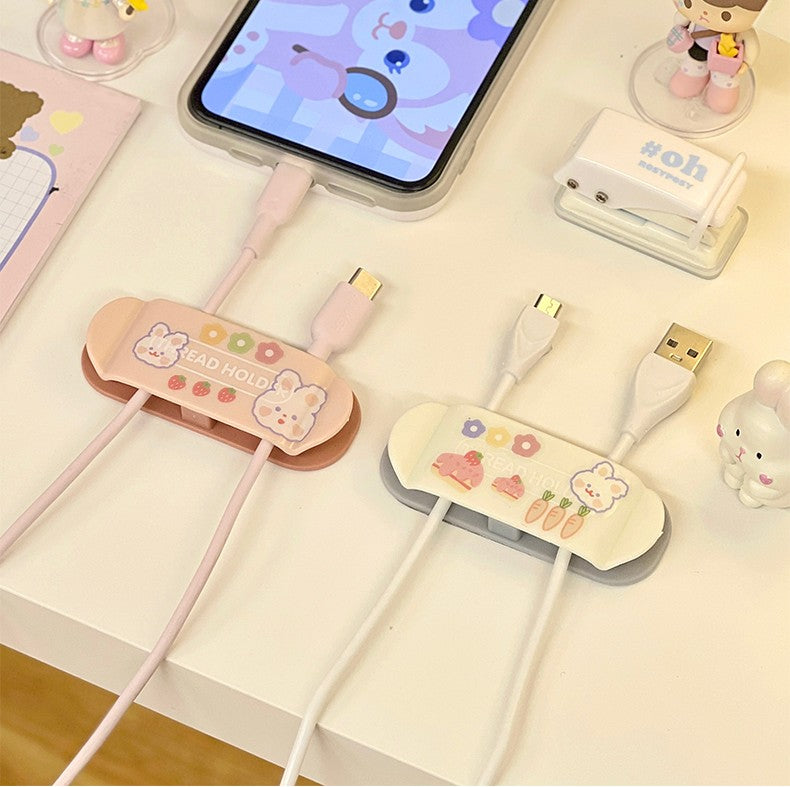 4pcs Cute Charging Cable Desk Organizers