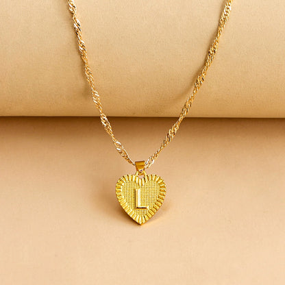 Vintage Initial Heart Necklace