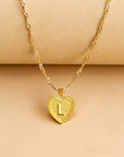 Vintage Initial Heart Necklace