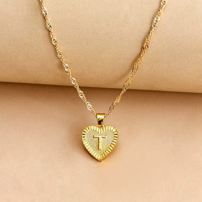 Vintage Initial Heart Necklace