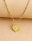 Vintage Initial Heart Necklace